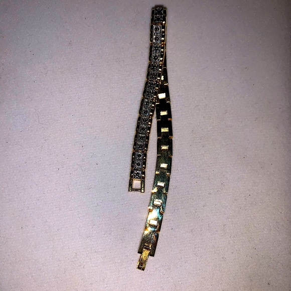 10k Gold & Silver Plated Bracelet Link New Jewelry - Picture 9 of 9